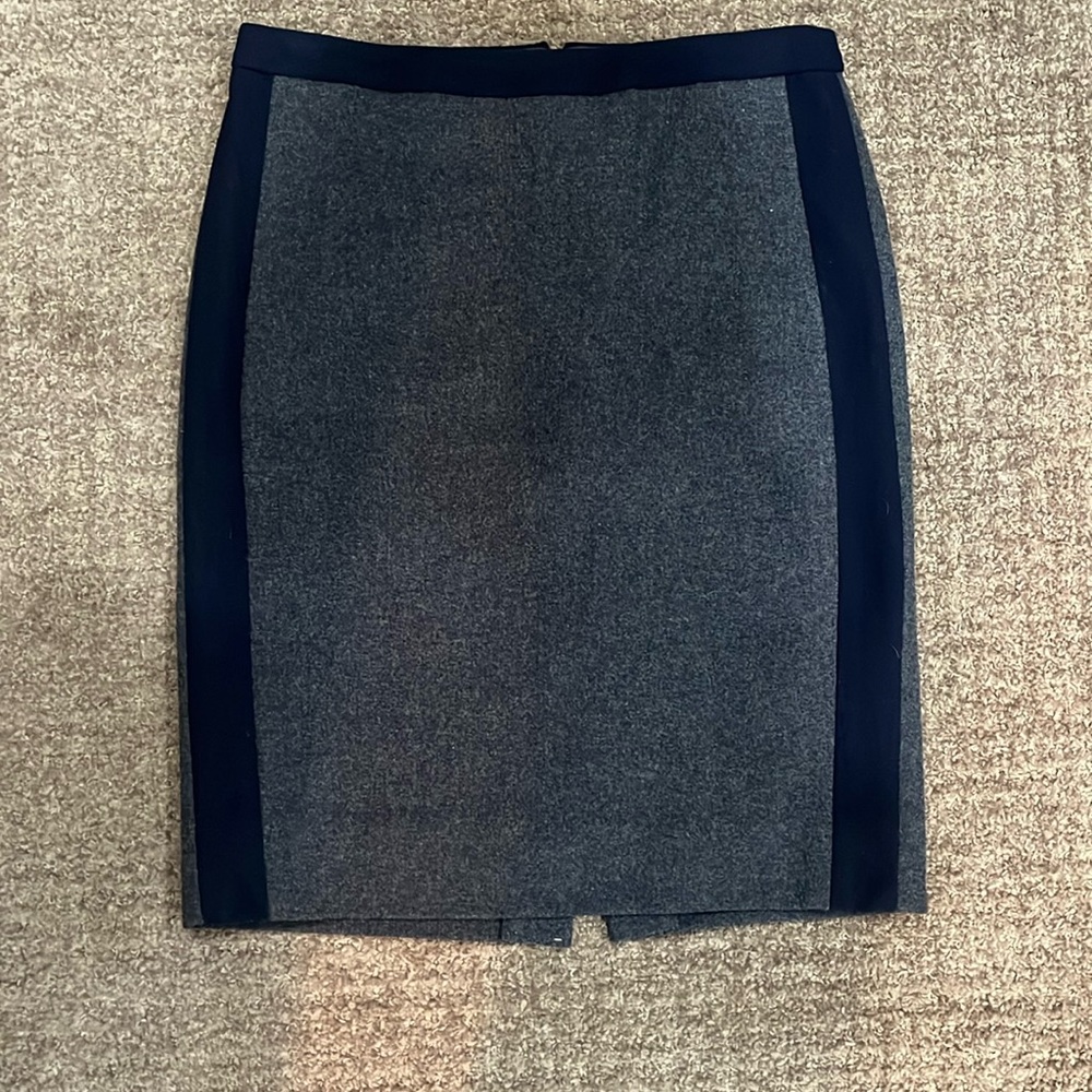JCrew / Gray & Navy Wool Pencil Skirt/ Size 00